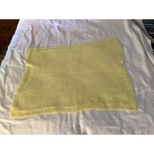 Handmade Crocheted Baby Blanket Yellow Infant Crib‎ 29x28 Gender Neutral
